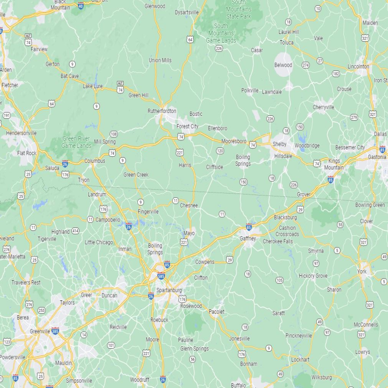 We proudly serve the Upper South Carolina and Lower North Carolina!